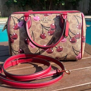 Coach Cherry Print Rowan Satchel